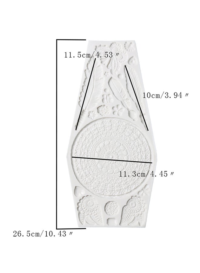 فيس مايل قالب من السيليكون لتزيين أطراف الكعك بنمط زهور الجريس وأجراس أيوليون أبيض 28سم - Image 2