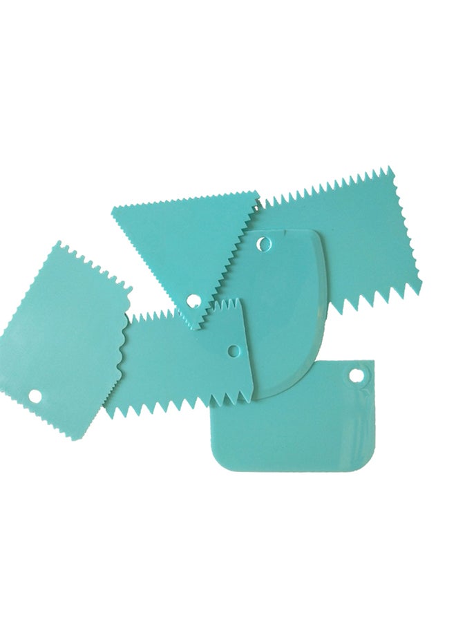 Generic - 6 Piece Cake Scraper Edge Decorating Cutters Set Blue 13cm - Image 1