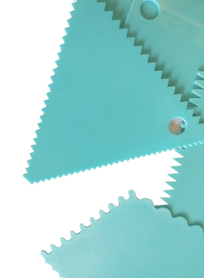 Generic - 6 Piece Cake Scraper Edge Decorating Cutters Set Blue 13cm - Image 1