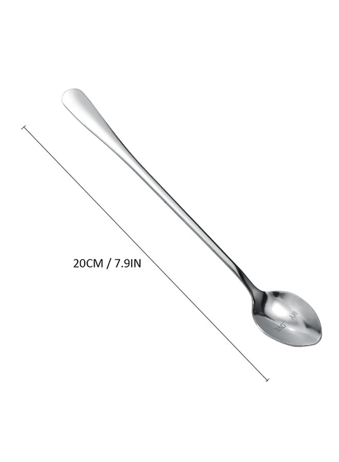 Stainless Steel Custom Stamped Engraved Long Handle Spoon Silver 21cm  - Image 2
