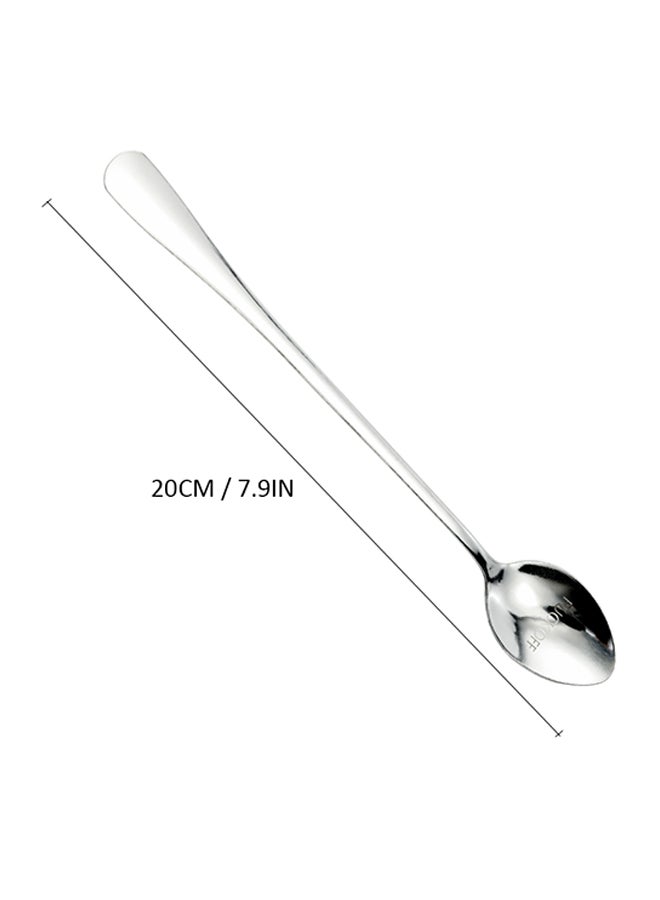 Stainless Steel Custom Stamped Engraved Long Handle Spoon Silver 21cm  - Image 2