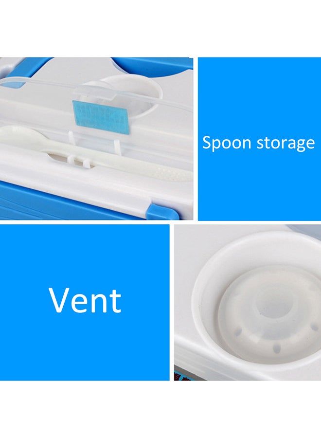 علبة غداء كهربائية متعددة الوظائف لتسخين الطعام مزودة بملعقة برتقالي / أبيض - Image 3