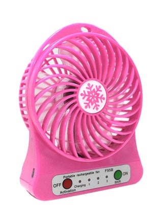 مبرّد هواء مكتبي صغير محمول مزوّد بإضاءة LED Y8477 وردي - v1549882859/N20800521A_1