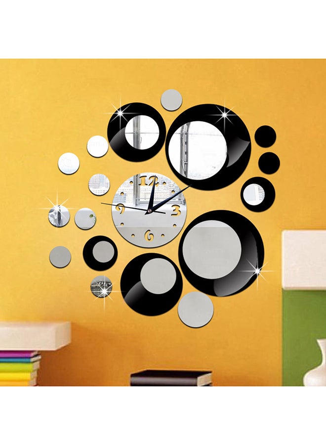 إيهوم ملصق جداري لساعة حائط حديثة يمكن لصقه بنفسك أسود/فضي 60x40x0.12سم