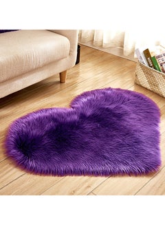 EHOME Heart Shaped Anti Skid Soft Fabric Carpet Purple 40x50cm 
