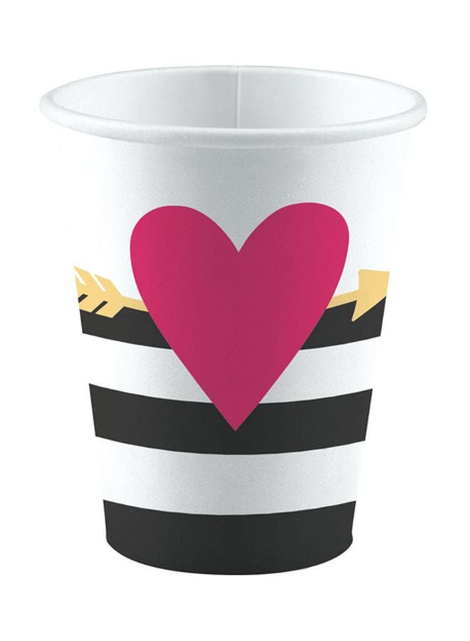 8-Piece Heart Printed Cup Kids Birthday Party Tableware, Party Supplies