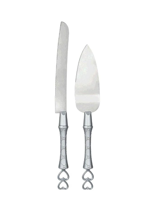 Amscan 2-Piece Gems Studded Heart Cake Server And Knife Set