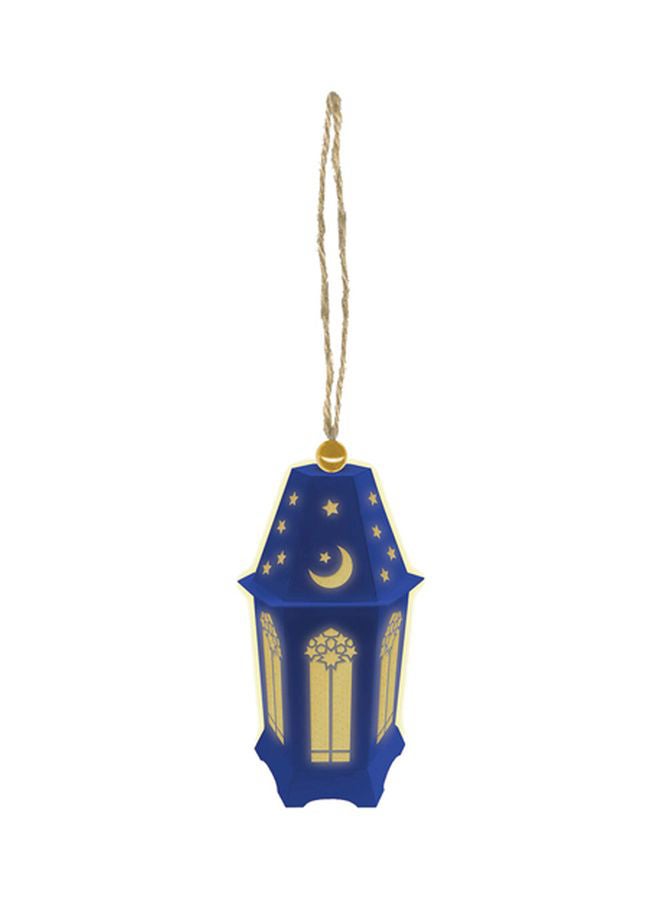 Amscan - Light-Up LED Lantern for Ramadan/ EID Decorations, Party Supplies Blue/Gold - Image 1
