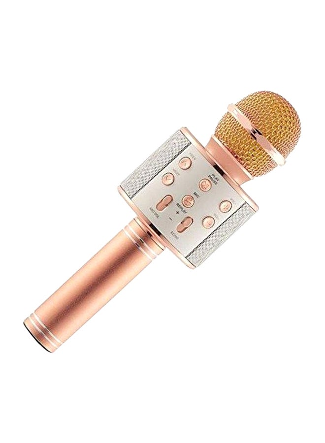 Bluetooth Karaoke Microphone WS858 Rose Gold/Silver - Image 1