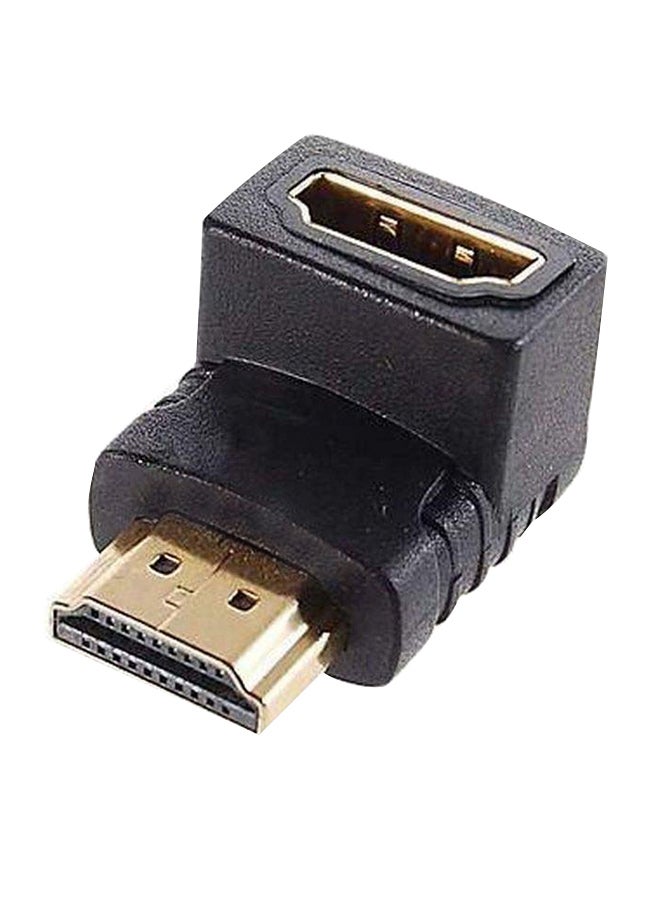 ماركة غير محددة محول سلك من مدخل HDMI إلى قابس بزاوية 90 درجة أسود 