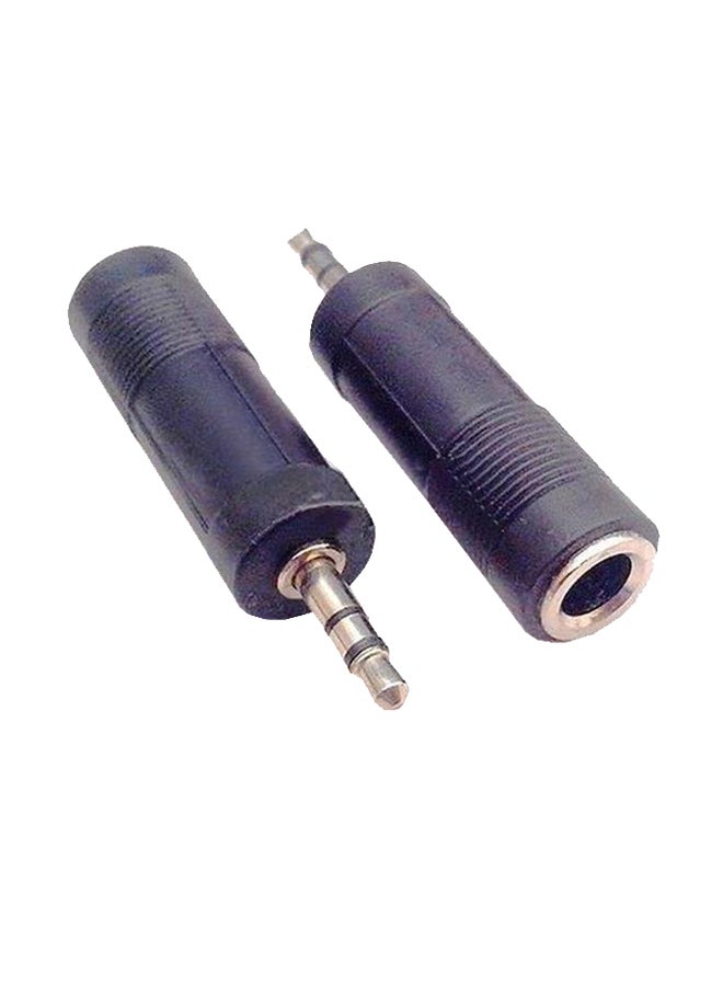 6.5mm  To 3.5mm Audio Conversion Adapter Cable Black 