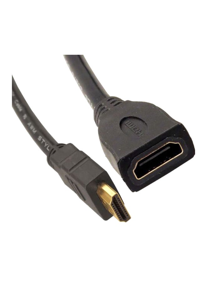 HDMI Female To Male Extension Cable Black - Image 2