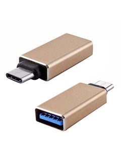 محول OTG من USB إلى Type-C ذهبي