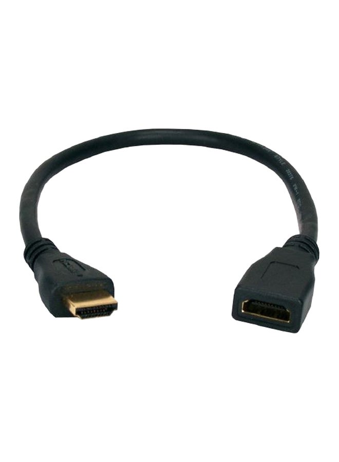 HDMI Female To Male Extension Cable Black - Image 1