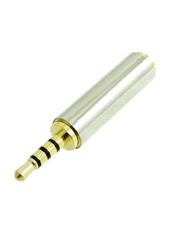 2.5mm  Male Jack To 3.5mm Male Plug Aux Stereo MIC TRRS Adapter Silver/Gold/Black