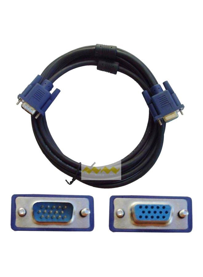 VGA Female To Male Extension Cable Black/Blue - Image 1