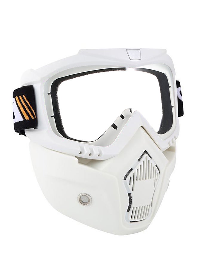 Generic - Mortorcycle Mask Detachable Goggles and Mouth Filter for Open Face Helmet Motocross Ski Snowboard - Image 1