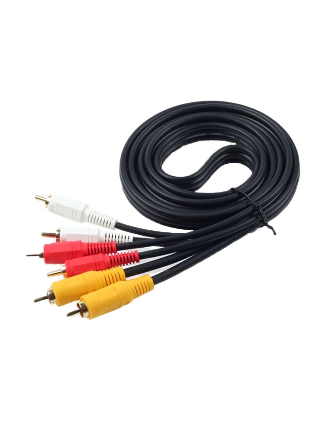Stereo Female To 2RCA Male Cable Red/White/Yellow