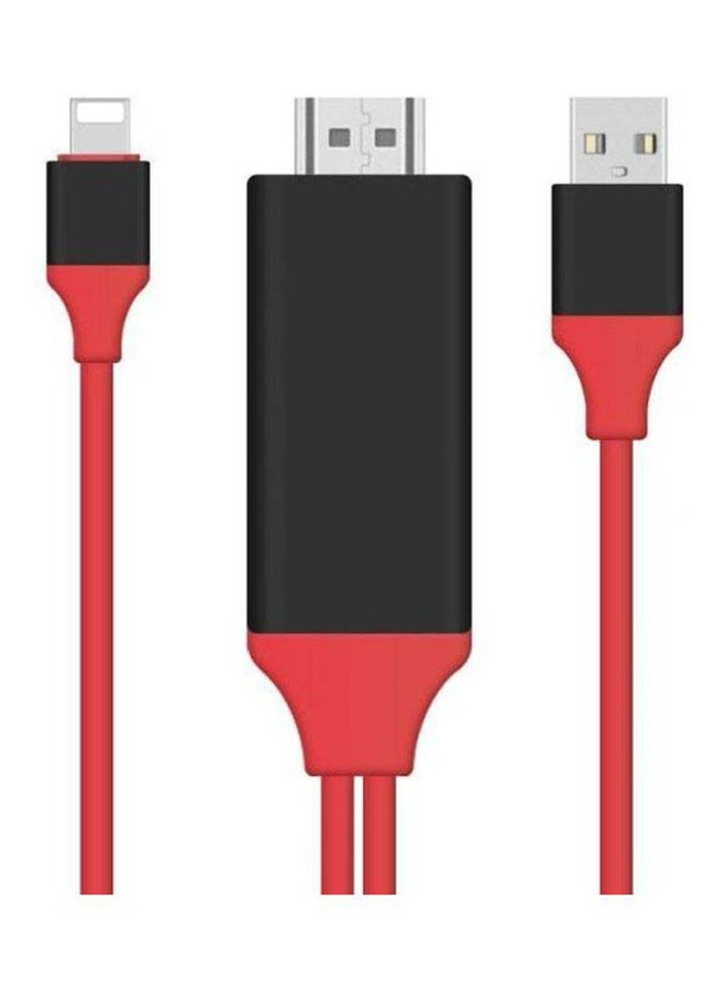 Lightning To HDMI Cable Red/Black 