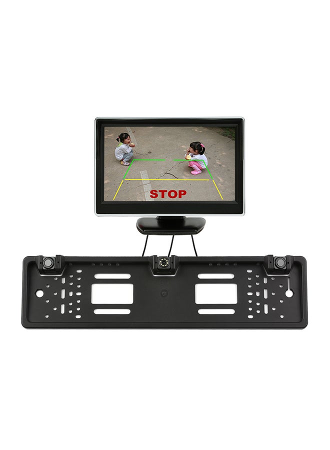 Generic Frame Plate 8 LED Rear View Backup Camera with Reversing Radar System Parking Sensor  - Image 2