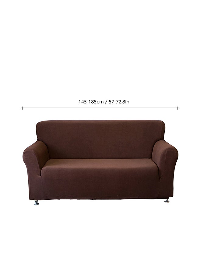2-Seat Universal Jacquard Stretchable Sofa Cover Coffee 1.0kg  - Image 2