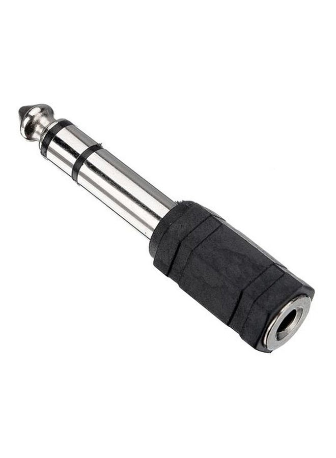 3.5mm Female To 6.5mm Male Headphone Adapter Black/Silver  - Image 2
