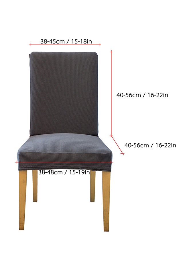 Pack of 4 Spandex Stretch Chair Seat Cover Grey 0.64kg - Image 3