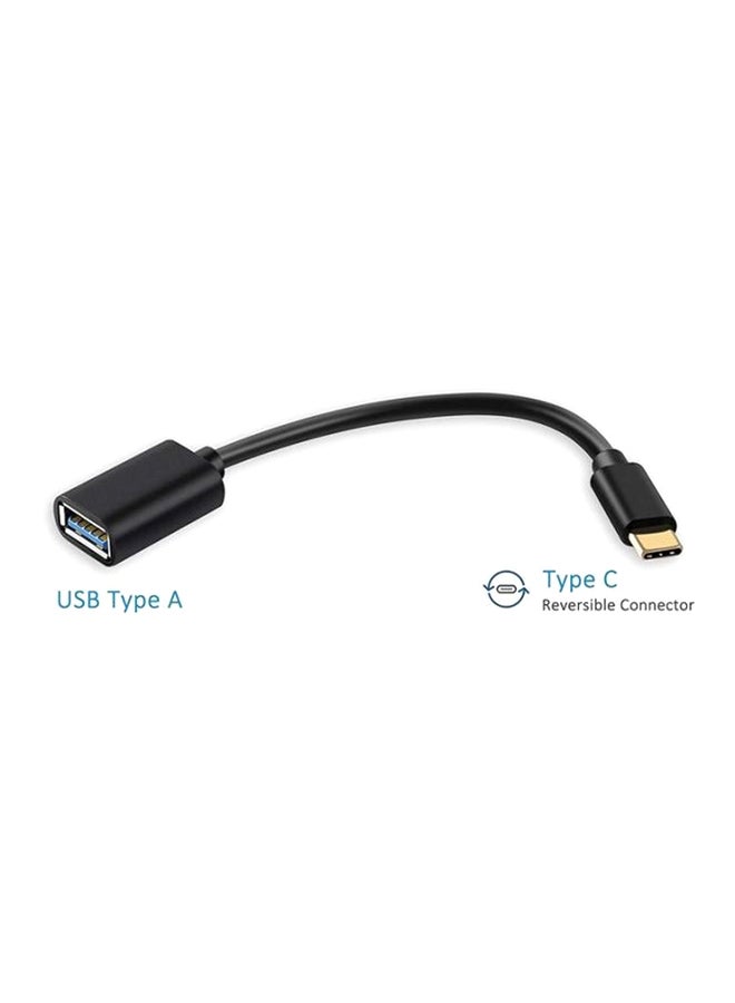 كابل محول من USB 3.0 A إلى نوع C أسود - Image 2