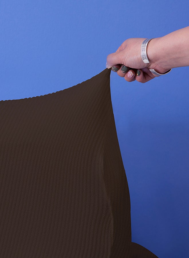 2-Seat Universal Jacquard Stretchable Sofa Cover Coffee 1.0kg  - Image 4