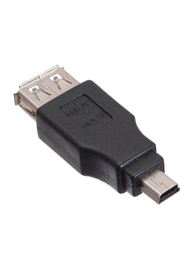 USB Female To Mini-USB Male Adapter Black 