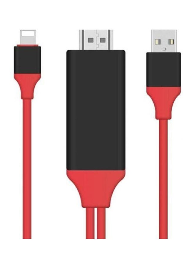 Generic - HDMI To Lightning Adapter Cable Red - Image 1