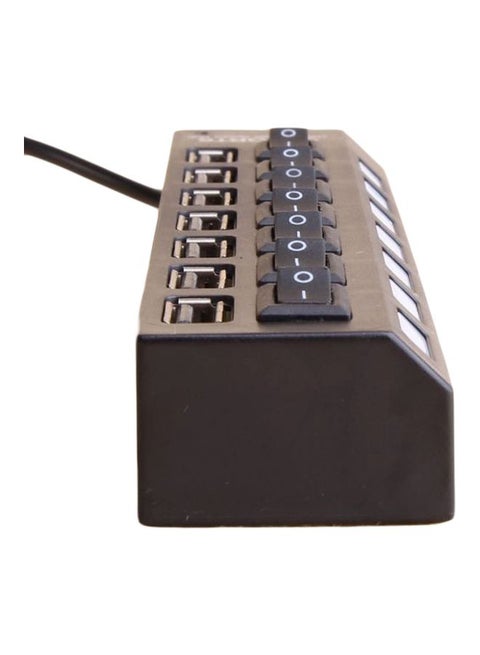 موزع USB به 7 منافذ أسود