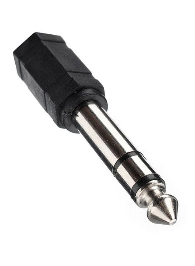 3.5mm Female To 6.5mm Male Headphone Adapter Black/Silver  - Image 1