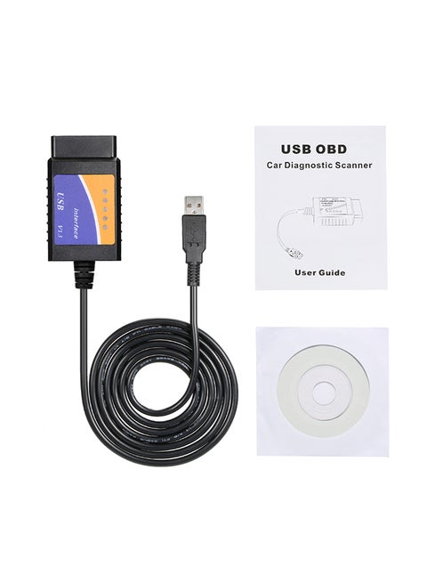جهاز OBD OBDⅡ أسود لتشخيص أعطال السيارة بخاصية الاتصال بالبلوتوث وإمكانية التوصيل بمنافذ USB للأجهزة المزودة بنظام التشغيل ويندوز