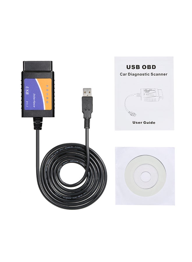 Generic Black OBD OBDⅡ Scanner Tool Detector with BT Connection USB Connection for Windows Service  - Image 1