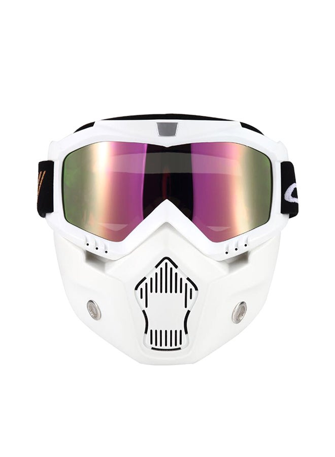 Mortorcycle Mask Detachable Goggles and Mouth Filter for Open Face Helmet Motocross Ski Snowboard