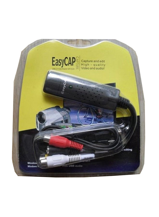 محول بطاقة التقاط الفيديو VHS DVD والتلفزيون Dc60 أسود / أبيض / أحمر