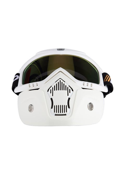 Mortorcycle Mask Detachable Goggles and Mouth Filter for Open Face Helmet Motocross Ski Snowboard