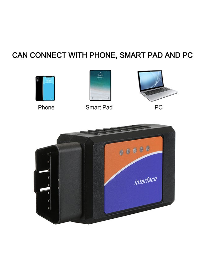 Generic - Black OBD OBDⅡ Scanner Tool Detector with BT Connection for IOS Android Windows Service - Image 1