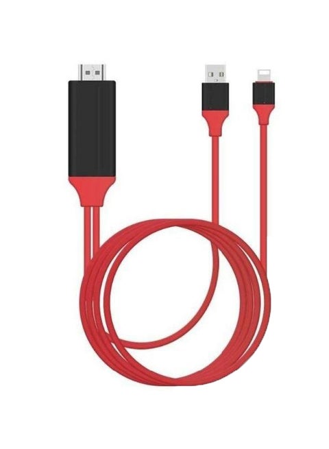 HDMI To Lightning Adapter Cable Red