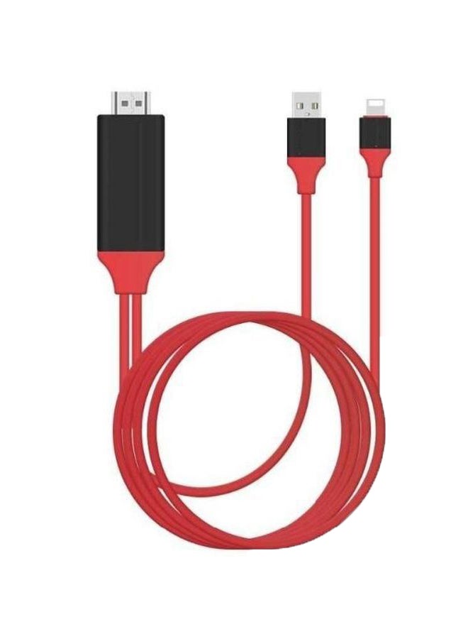 Generic - HDMI To Lightning Adapter Cable Red - Image 1