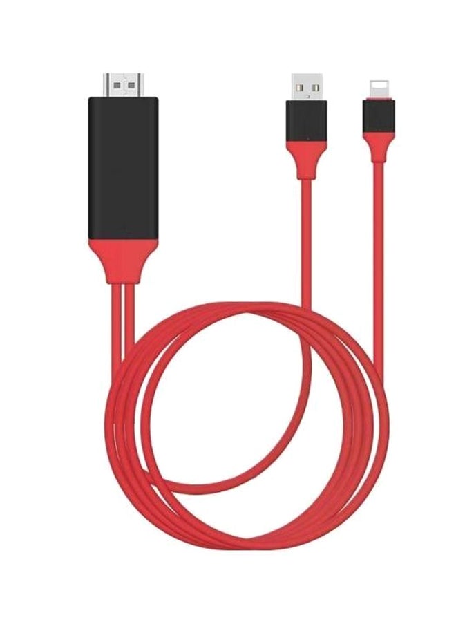 VOXLINK Lightning To HDMI Cable Red/Black - Image 1