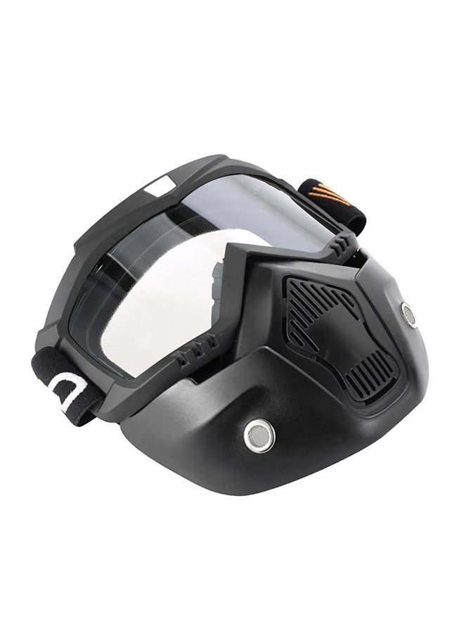 Generic - Mortorcycle Mask Detachable Goggles and Mouth Filter for Open Face Helmet Motocross Ski Snowboard - Image 1