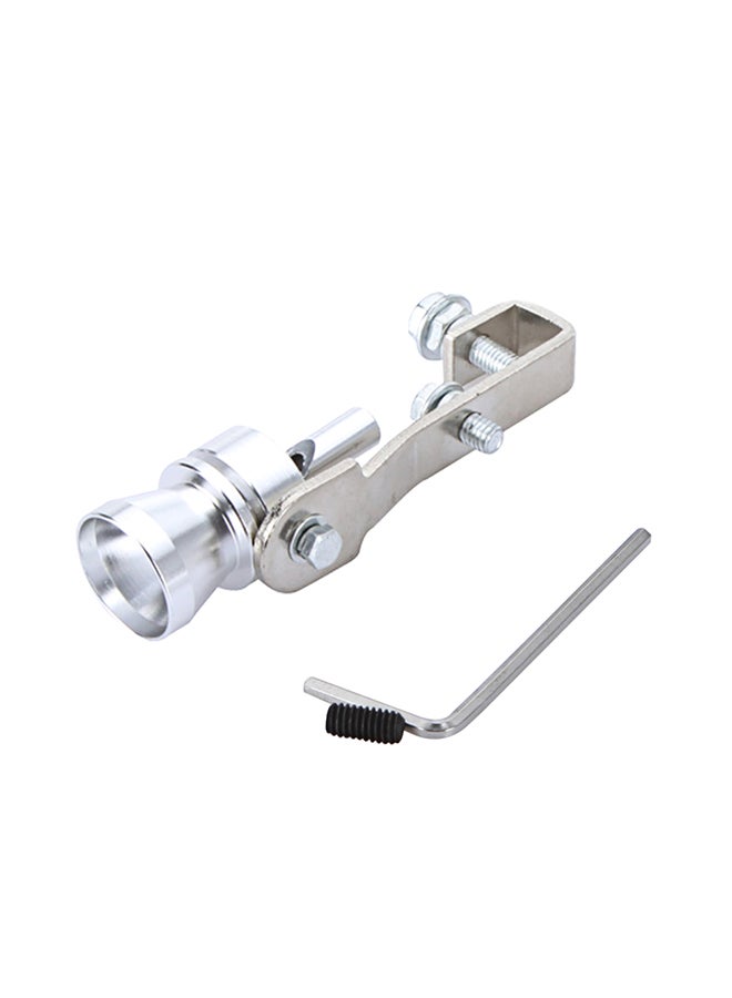 Generic Turbo Sound Whistle Exhaust Pipe Tailpipe Blow-off Valve Aluminum Silver 11×3cm L  - Image 1