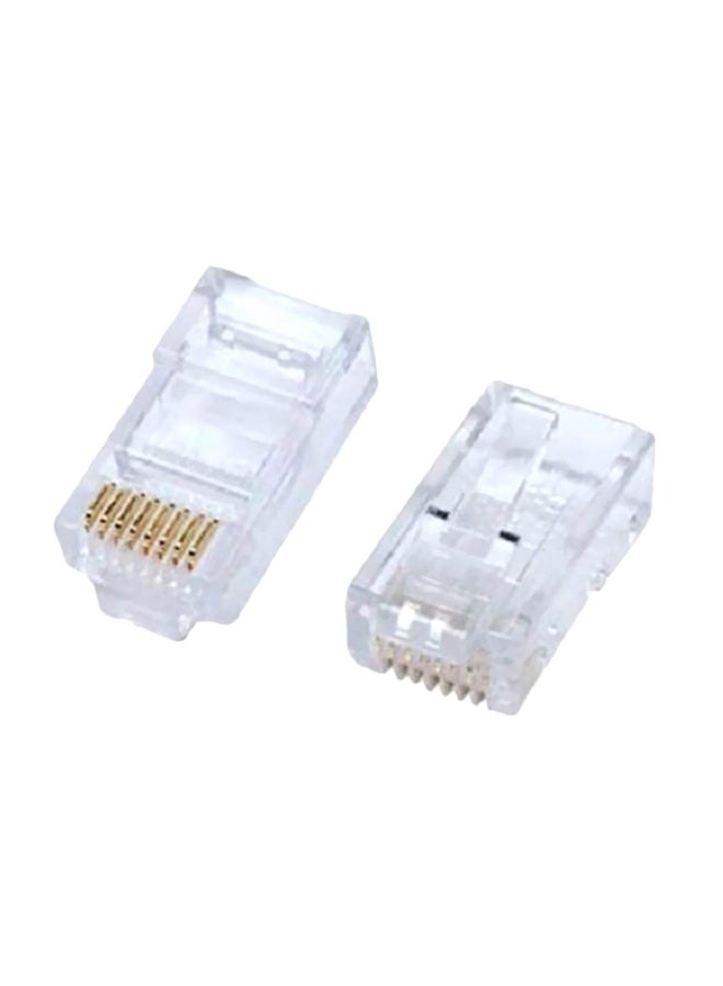 Modular CAT5 To RJ45 Connector Clear/Gold  - Image 2