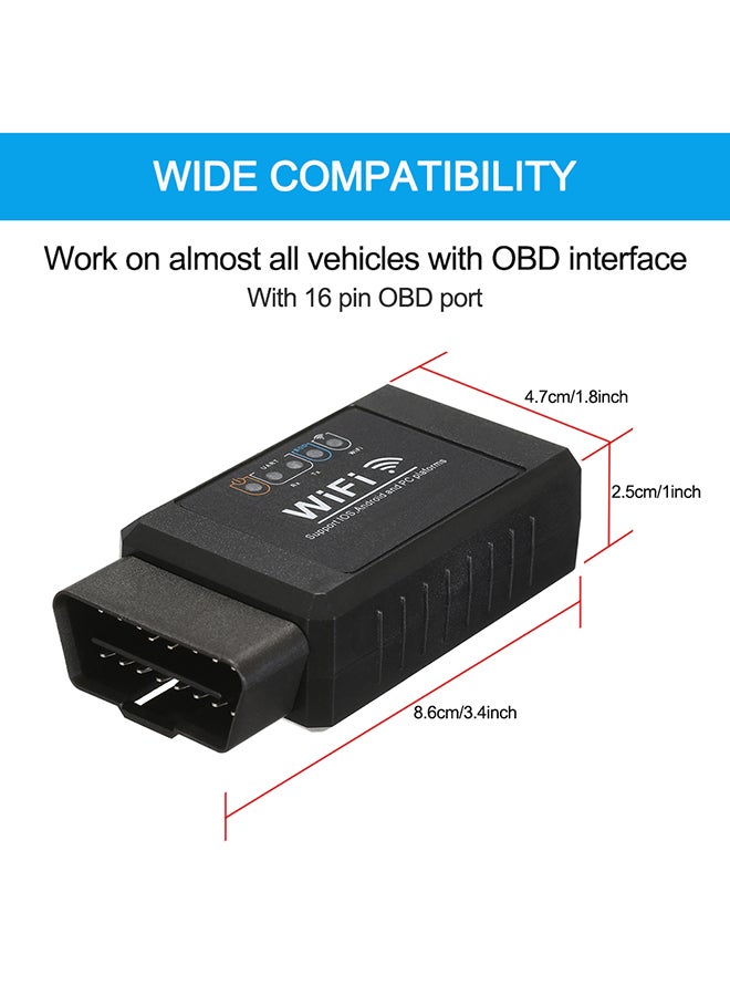 Generic - OBD OBDII Scanner Tool Detector Wi-Fi Connection For iOS Android And PC Platform - Image 1