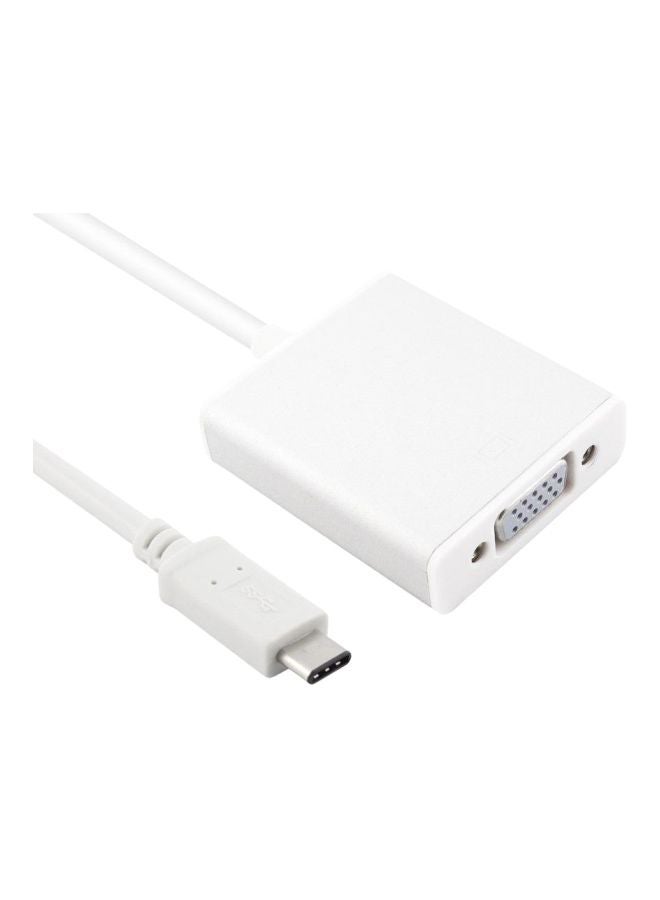 Generic - VGA Female To USB Type-C Male Adapter Cable White - Image 1