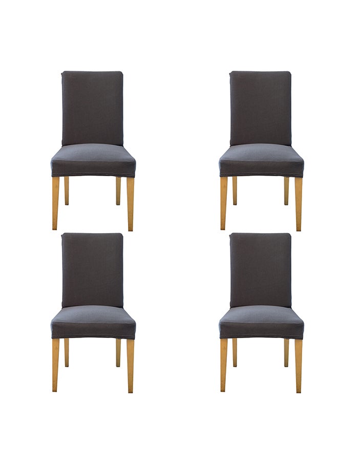 Pack of 4 Spandex Stretch Chair Seat Cover Grey 0.64kg - Image 1