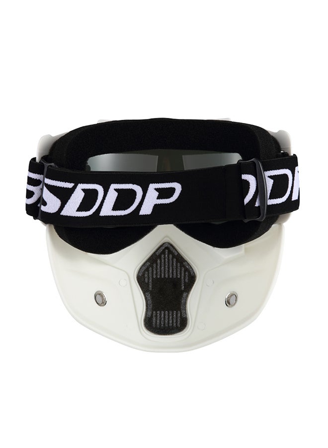 Generic - Mortorcycle Mask Detachable Goggles and Mouth Filter for Open Face Helmet Motocross Ski Snowboard - Image 1