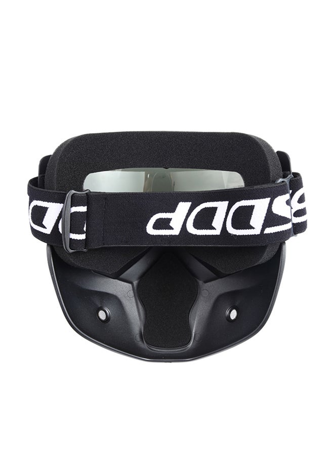 Generic - Mortorcycle Mask Detachable Goggles and Mouth Filter for Open Face Helmet Motocross Ski Snowboard - Image 1